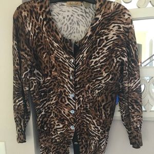 Leopard Print Sweater Cardigan